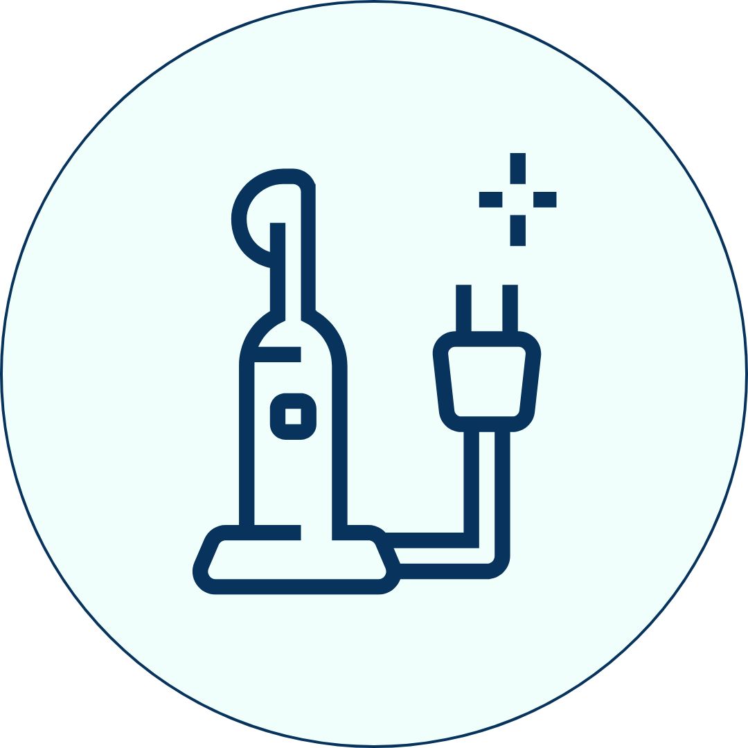 Ladestation der clenzii Pro elektrischen Zahnseide mit USB-C Anschluss