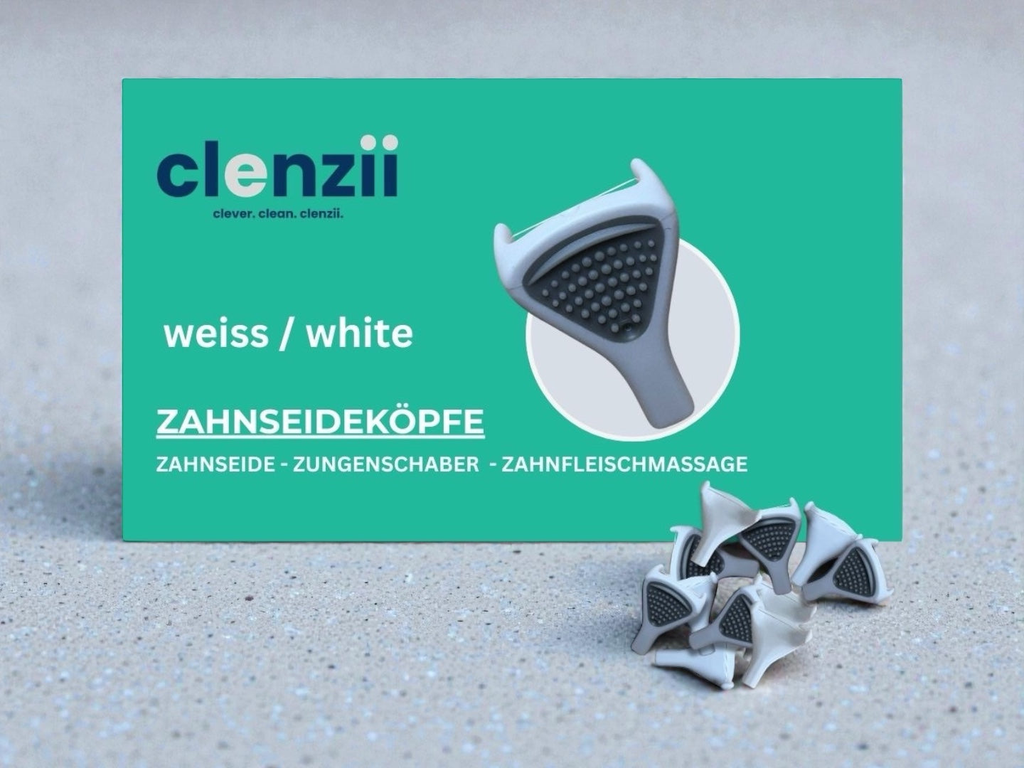 Weisse Ersatz-Zahnseideköpfe für clenzii elektrische Zahnseide
