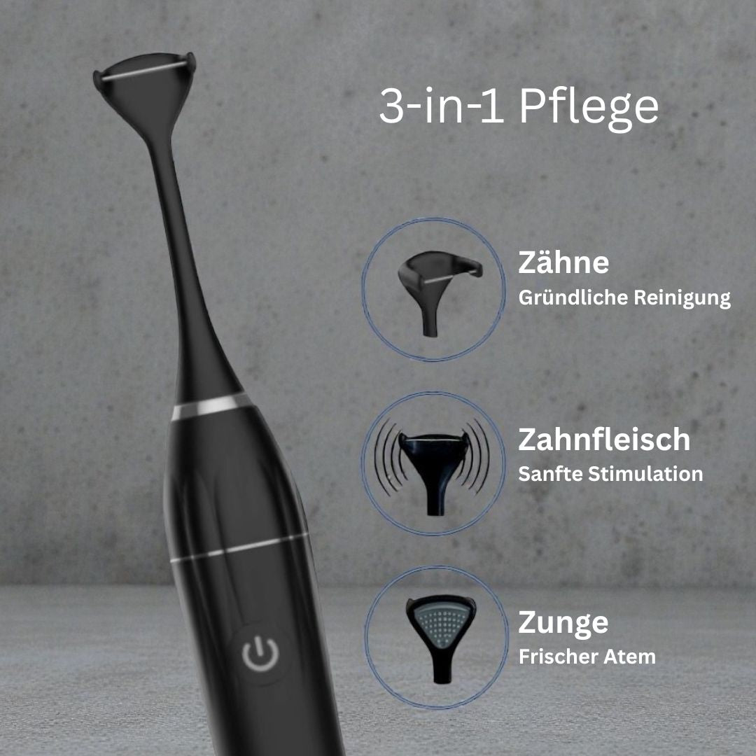 Clenzii Pro elektrische Zahnseide mit 3-in-1 Pflege für Zähne, Zahnfleisch und Zunge