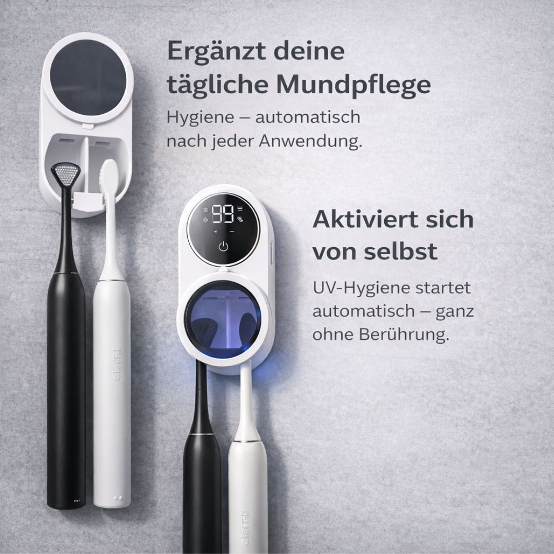 CleanStation für clenzii elektrische Zahnseide mit automatischer UV-Hygiene