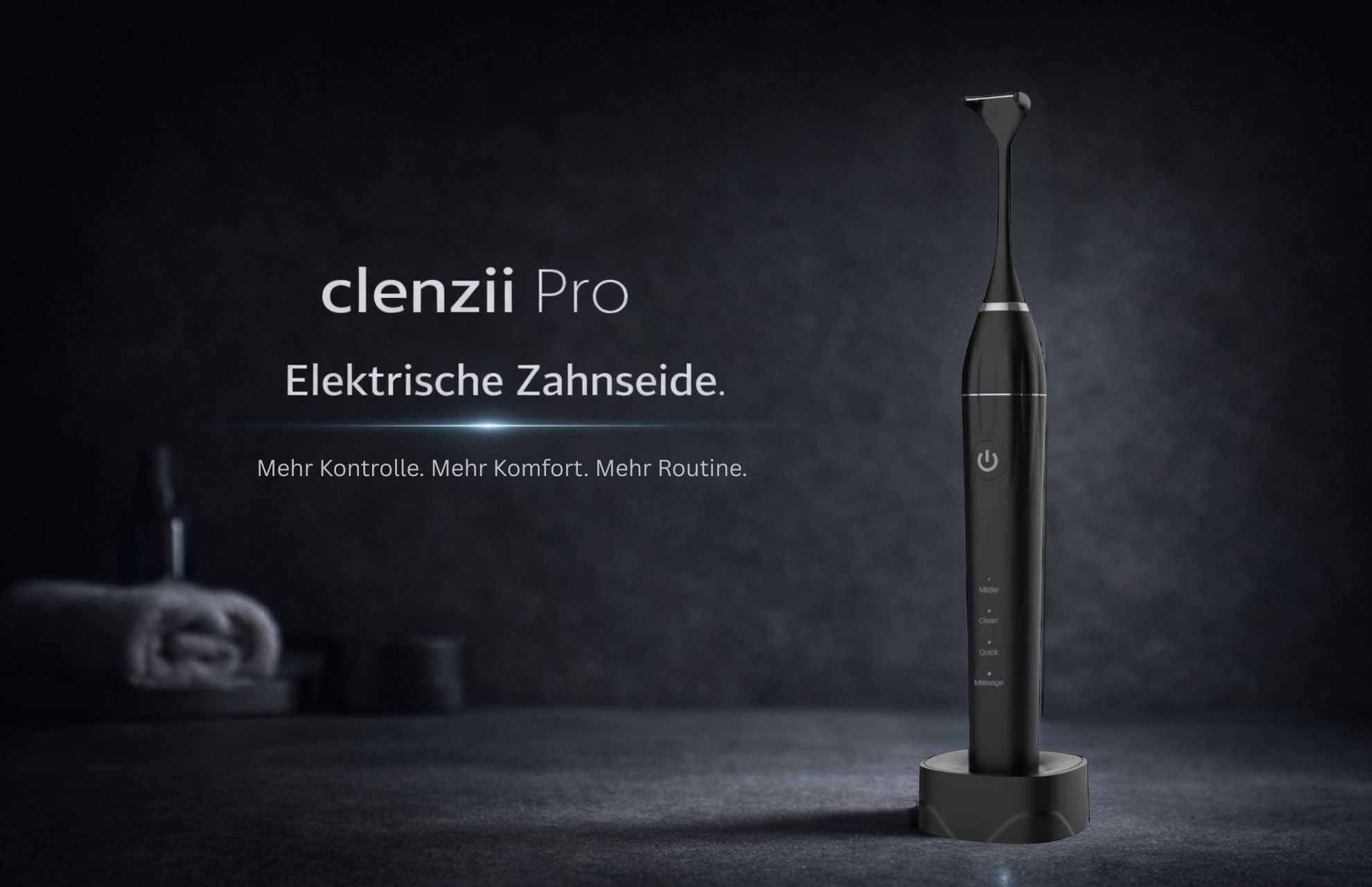 Clenzii Pro elektrische Zahnseide für kontrollierte tägliche Zahnzwischenraumpflege