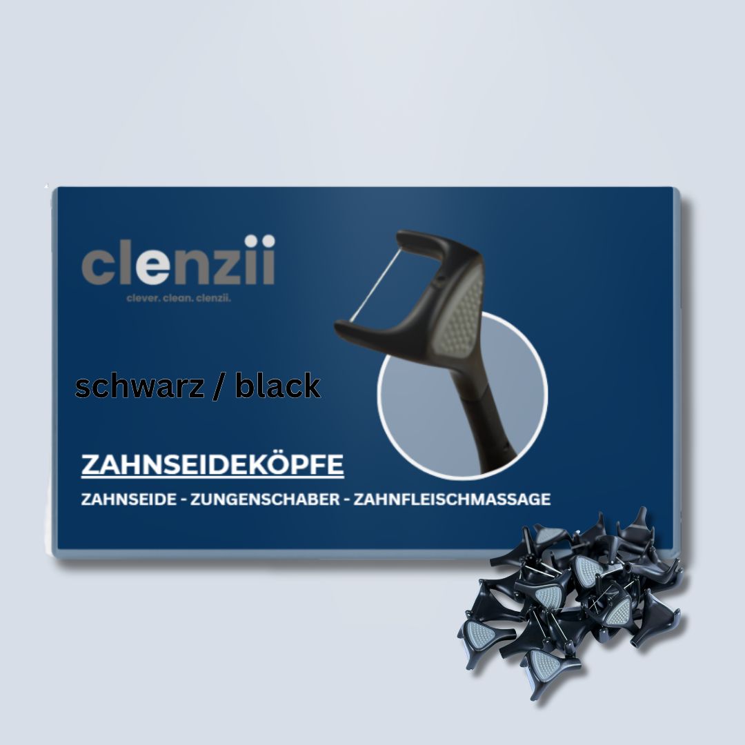 Ersatz-Zahnseideköpfe in Schwarz für elektrische Zahnseide zur gründlichen Zahnzwischenraumreinigung