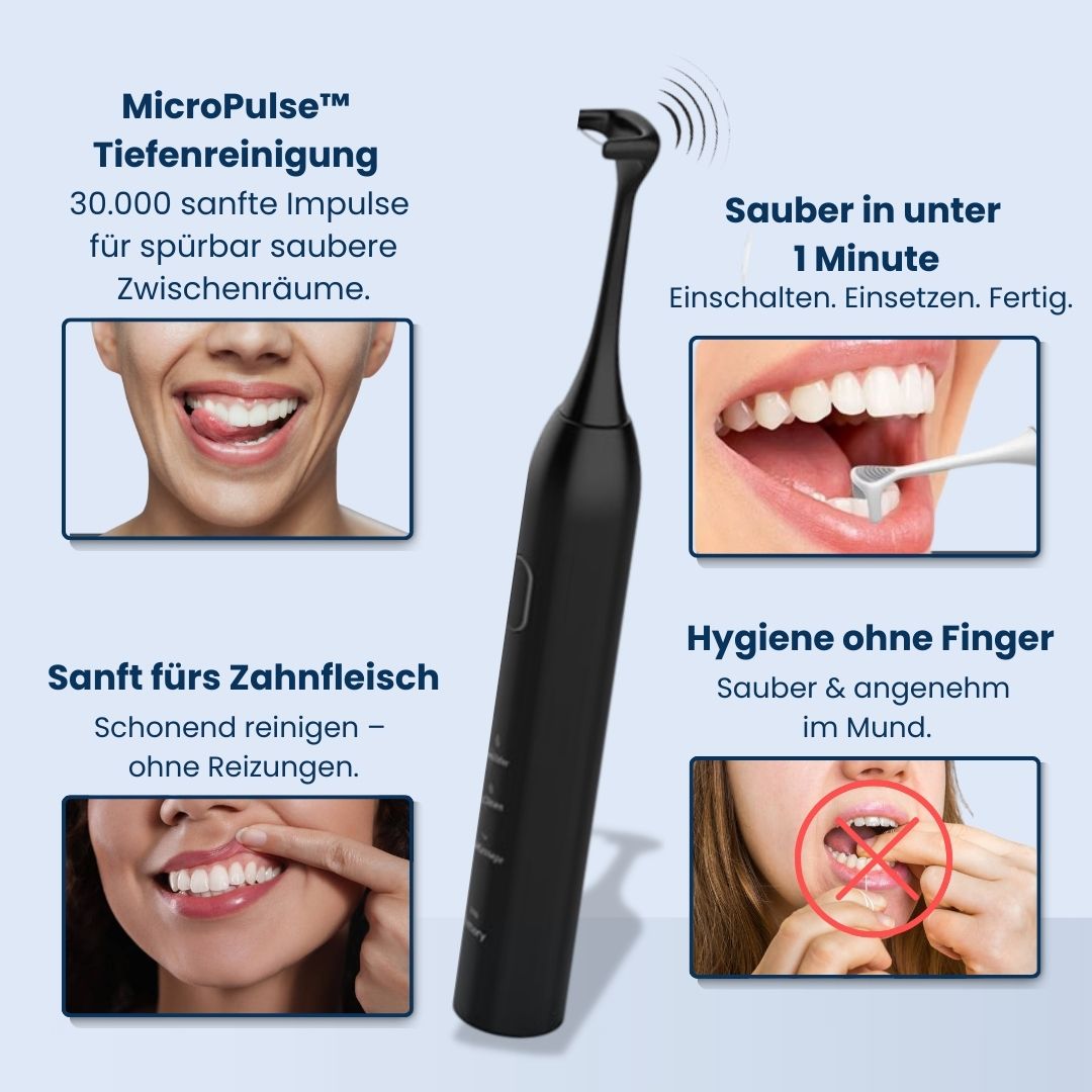 Elektrische Zahnseide entfernt Plaque und reinigt sanft das Zahnfleisch