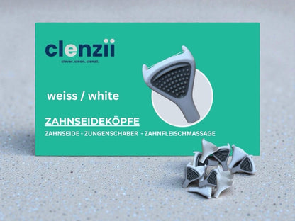 Weisse Ersatz-Zahnseideköpfe für clenzii elektrische Zahnseide