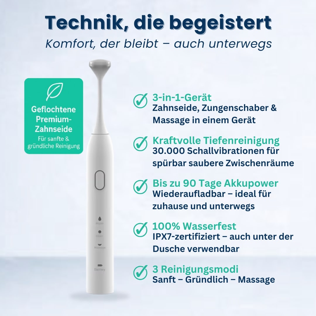 clenzii – Elektrische Zahnseide