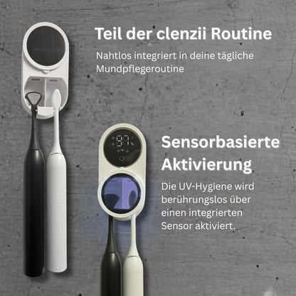 clenzii CleanStation mit aktivierter UV-Hygiene während der Aufbewahrung