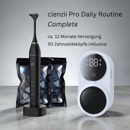 Clenzii Pro Daily Routine Complete Set mit CleanStation und Ersatzköpfen