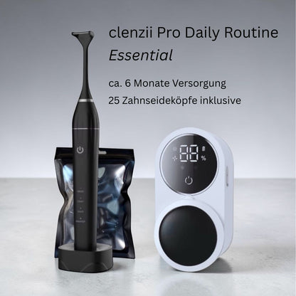 Clenzii Pro Daily Routine Essential Set mit CleanStation und Ersatzköpfen